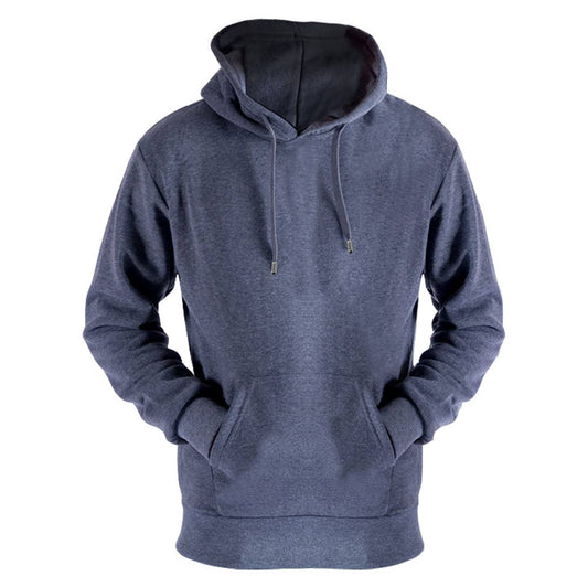 Men's Fleece Lined Pullover Hoodie: Dark Grey / S