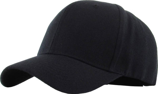 Solid Velcro Baseball Cap: Black