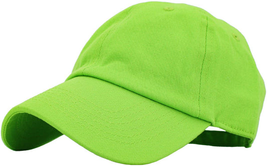 Blank Low Profile Cotton Baseball Cap: Lime