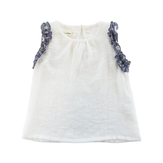 S80 62280-T  WHITE  Contrast Floral Trims Top: WHITE / 2-2-2;4-5-6