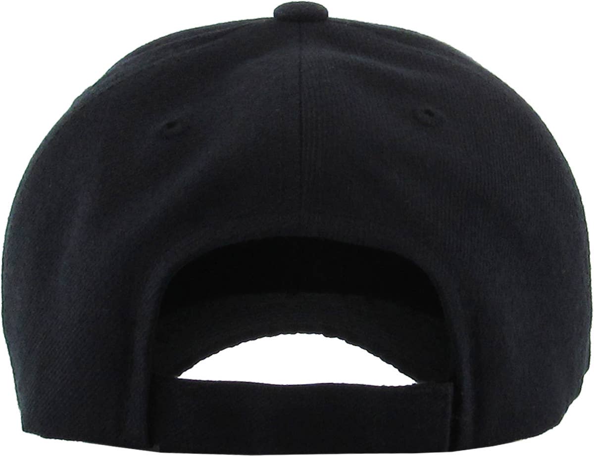 Solid Velcro Baseball Cap: Black