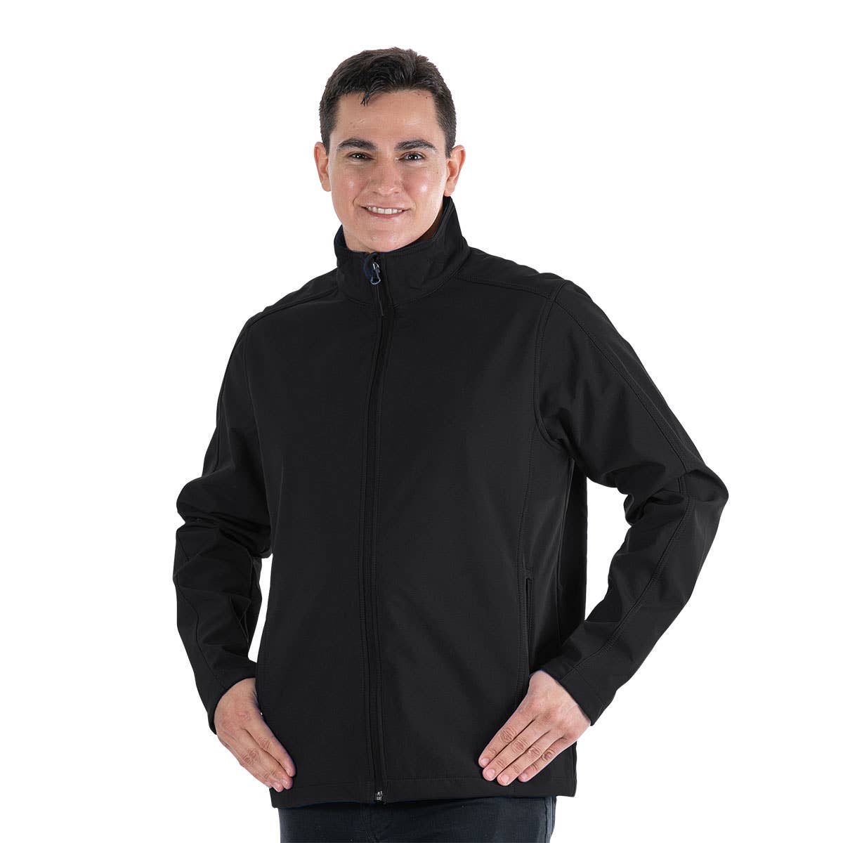 LeeHanTon Men’s Micro Fleece Lined Core Shell Jacket: Black / Large