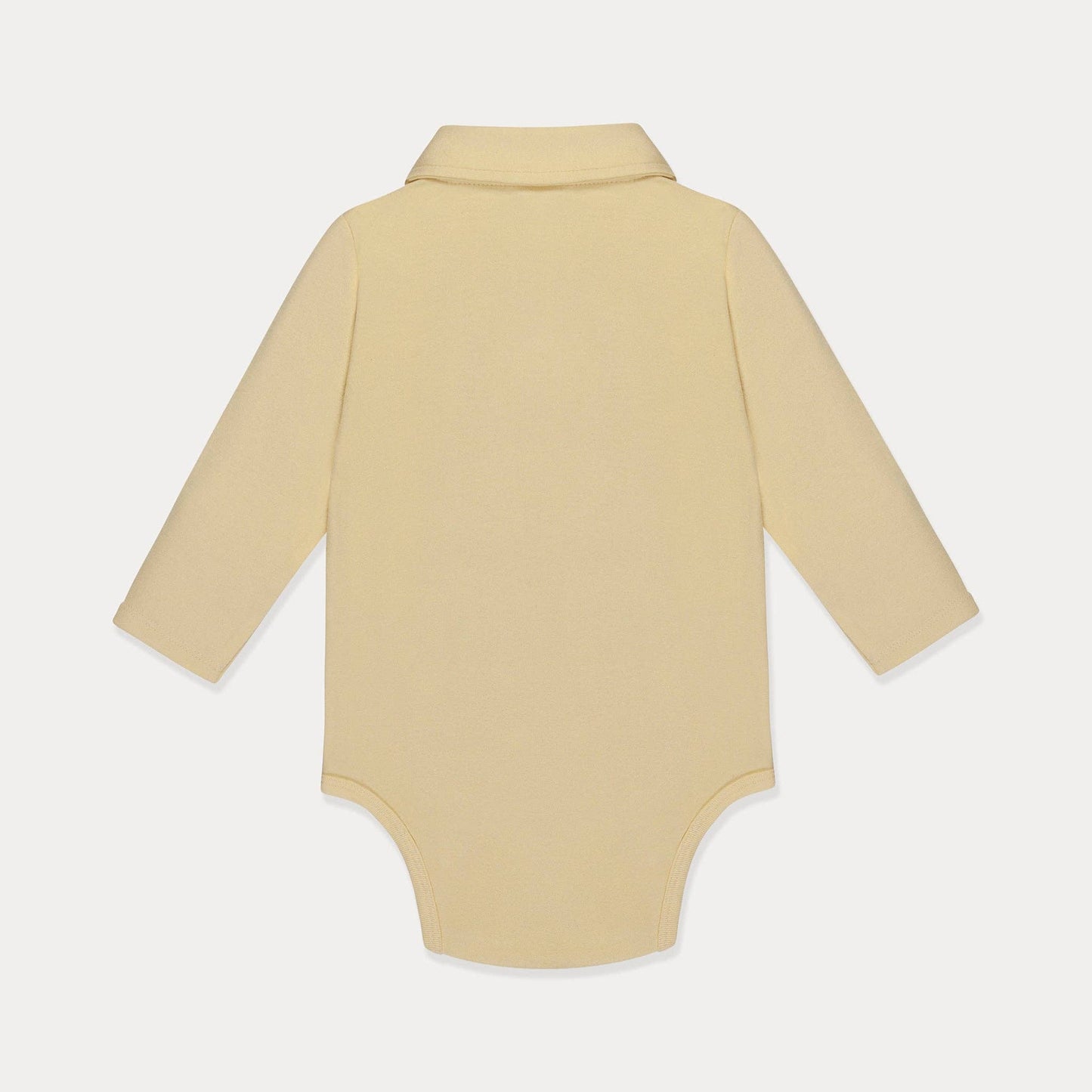 Baby Polo Shirt, Baby Polo Bodysuit, Cotton Long Sleeve: French Vanilla Yellow / 6-12M