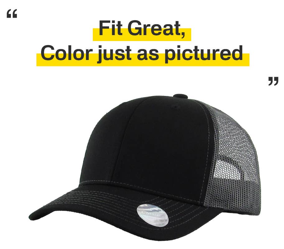CLASSIC 6 PANEL MESH BACK: LGY-BLK