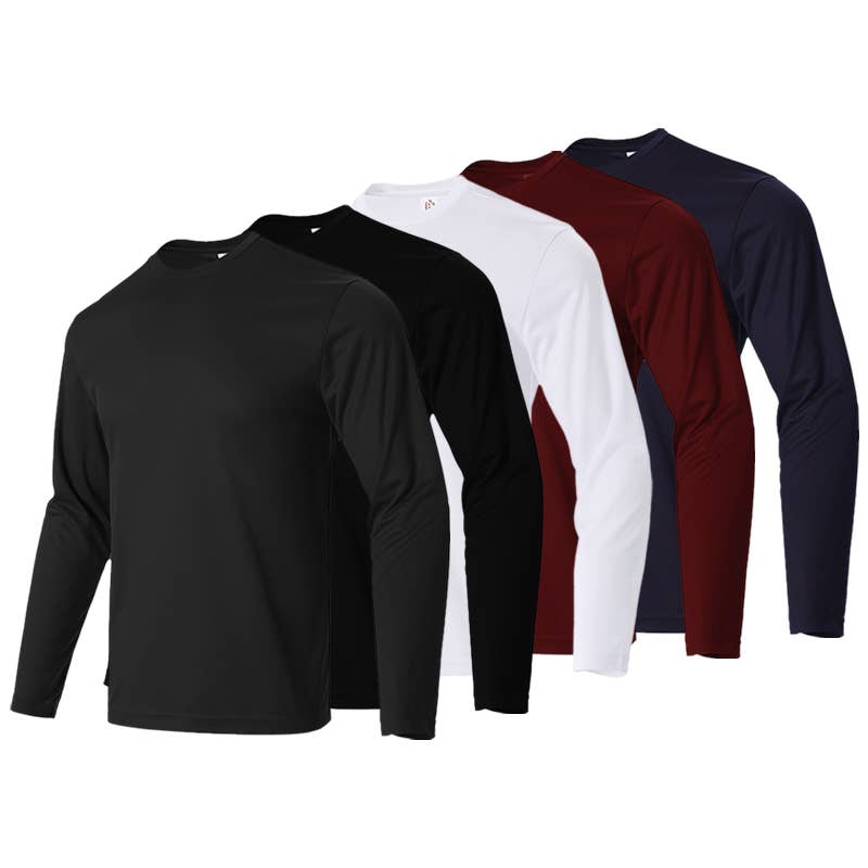 LeeHanTon Men’s Performance Long Sleeve T-Shirt: Black / L