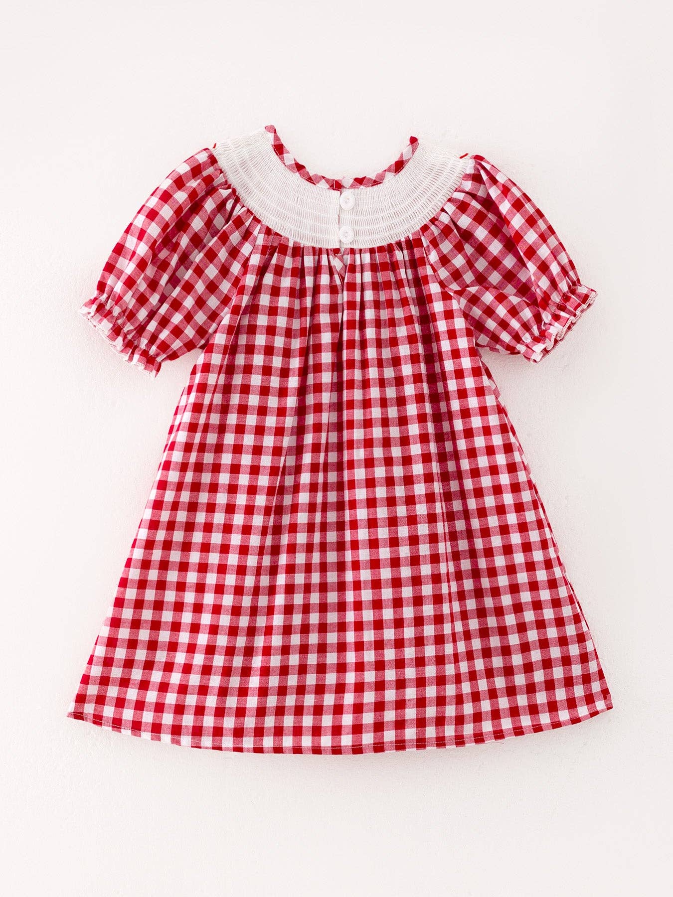 Christmas Tree Smocking Embroidered Girls Dress: 3