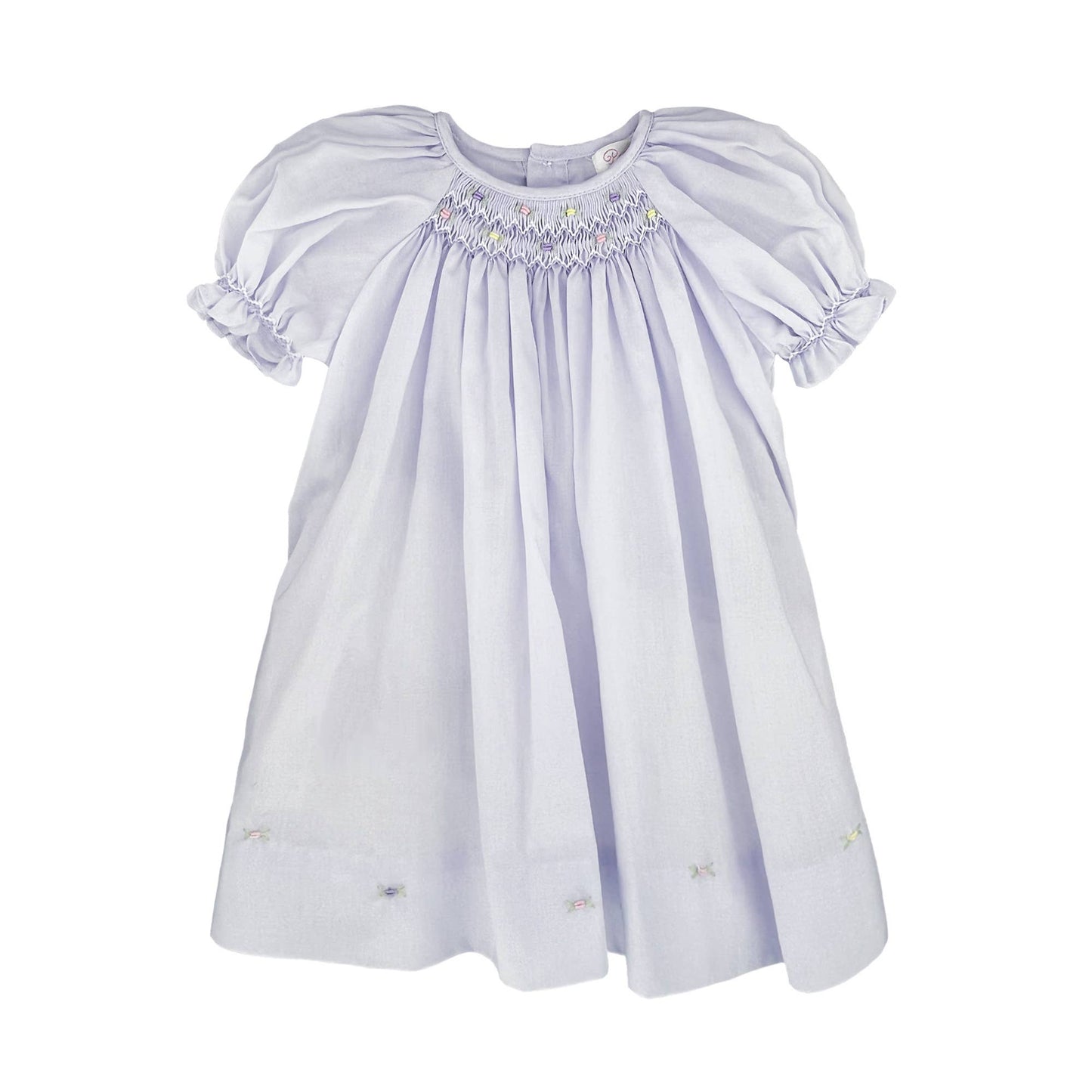 Daygown with Raglan Sleeves and Embroidered Hem: Preemie / Pink