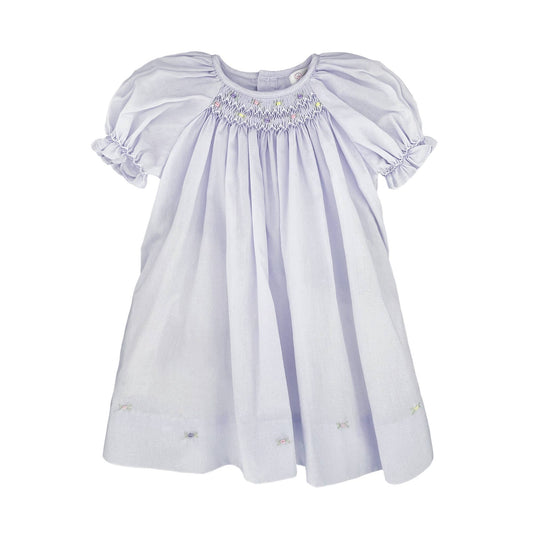 Daygown with Raglan Sleeves and Embroidered Hem: 9 Month / Lavender