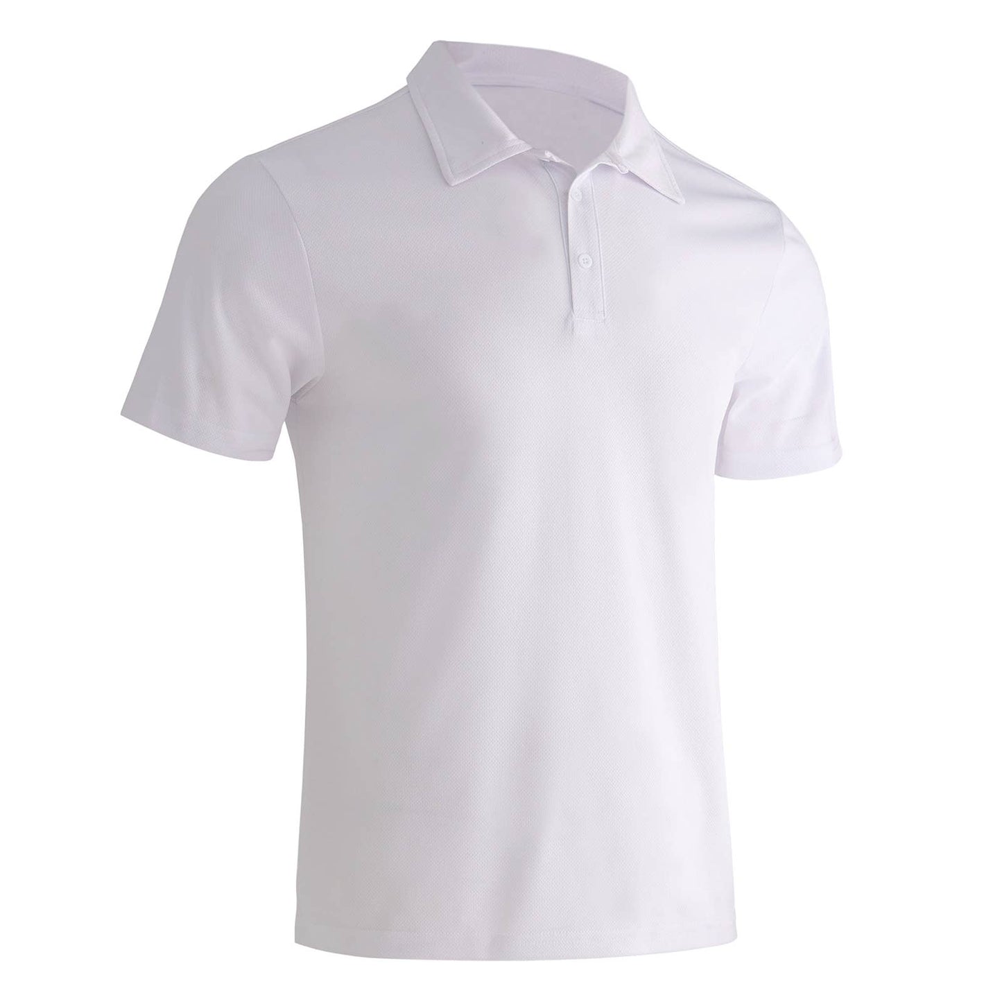 LeeHanTon Men's Solid Polo Shirt: White / L