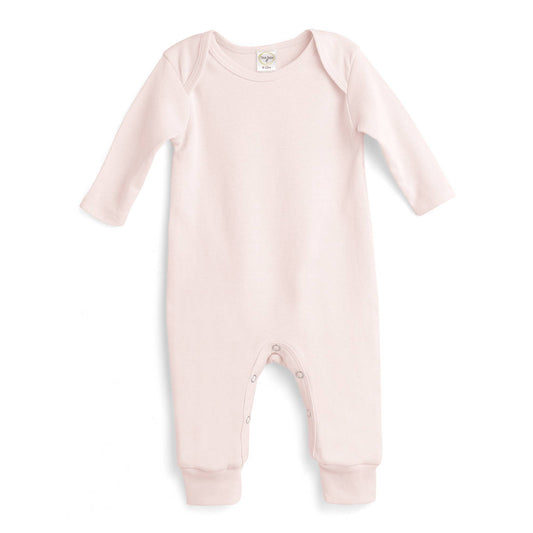 Baby's Ivory & Pink Cotton Romper: Blush / 0-3