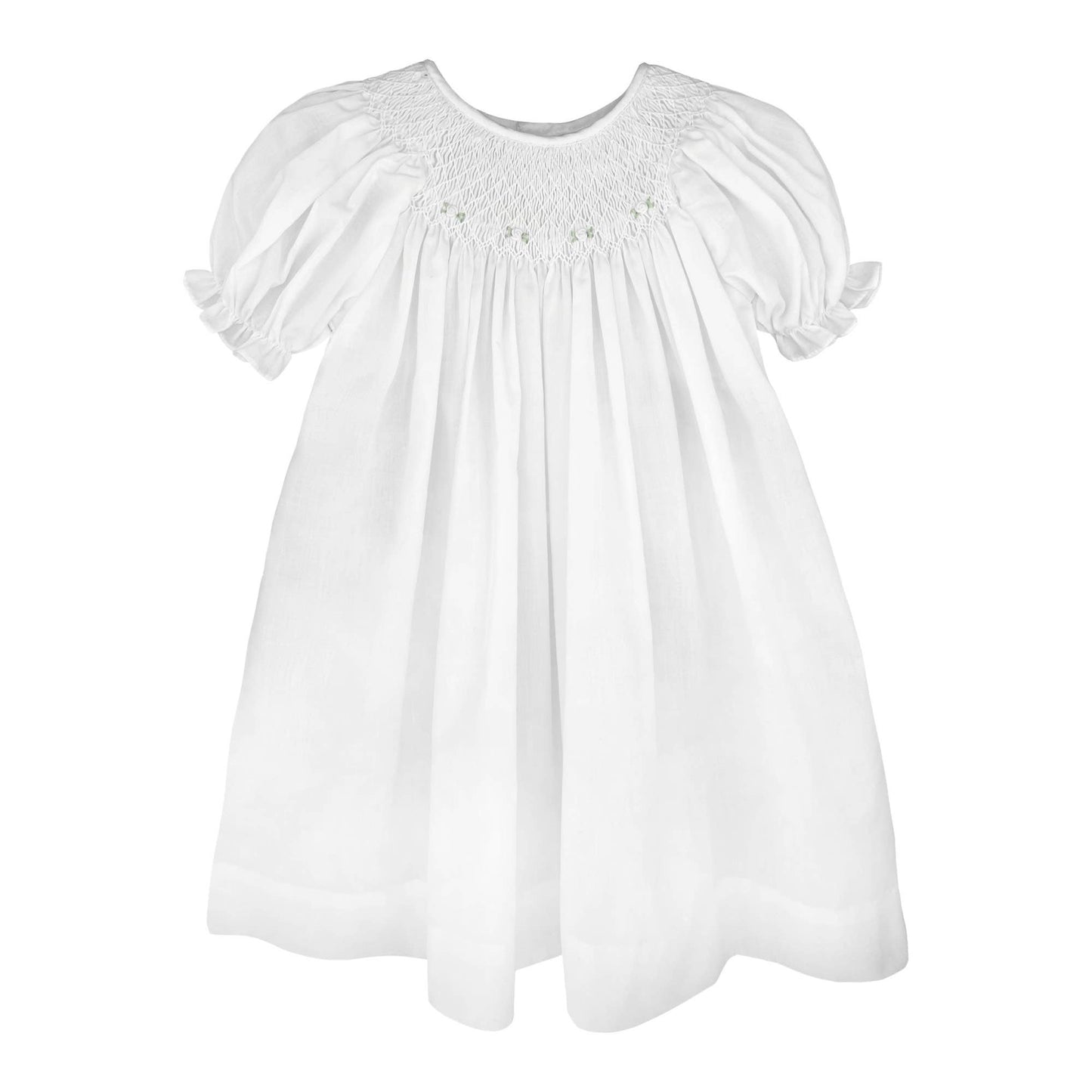 Smocked Daygown with Raglan Embroidery: Newborn / Pink