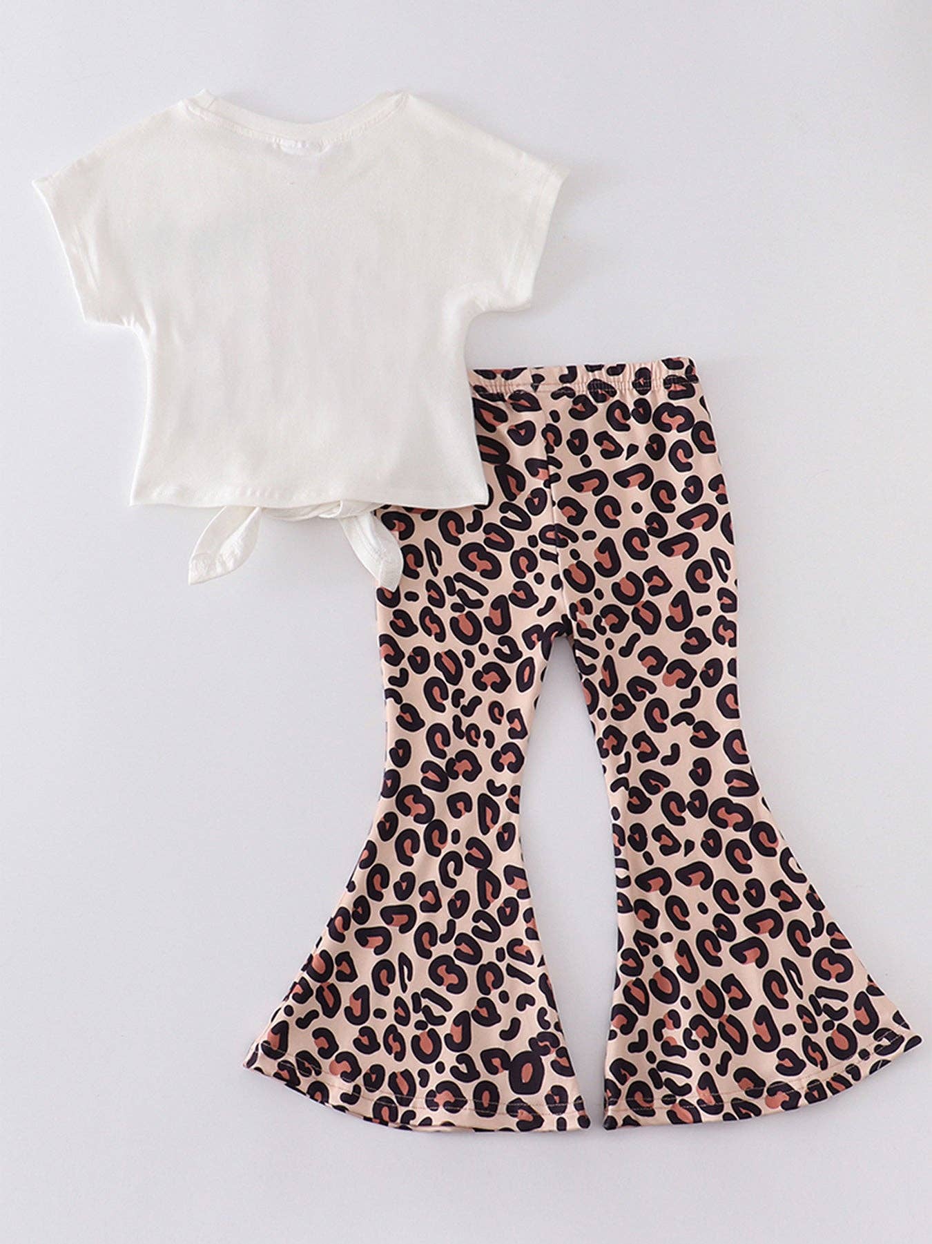 Easter Leopard Rabbit Print Bell Pants Set: 2