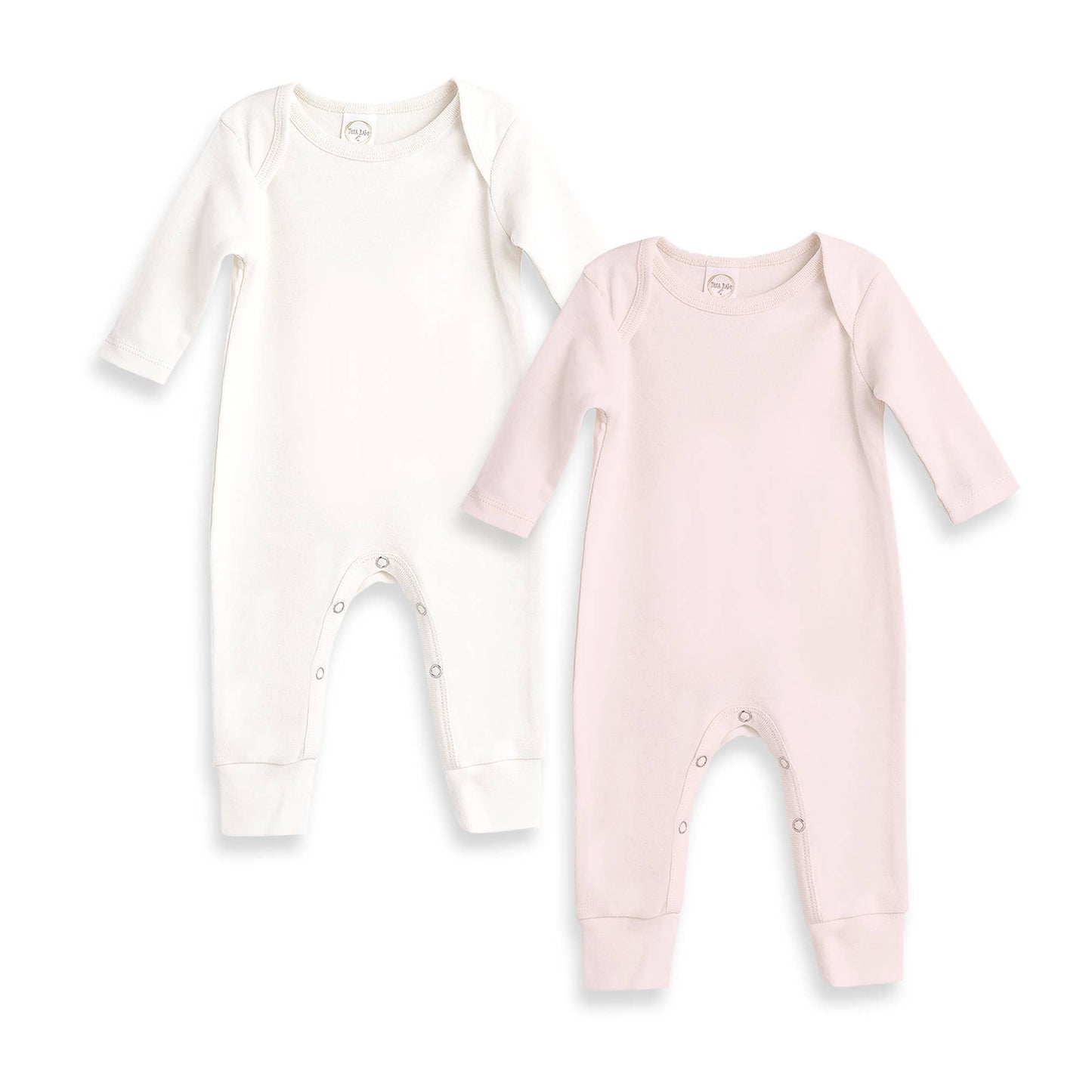 Baby's Ivory & Pink Cotton Romper: Blush / 0-3