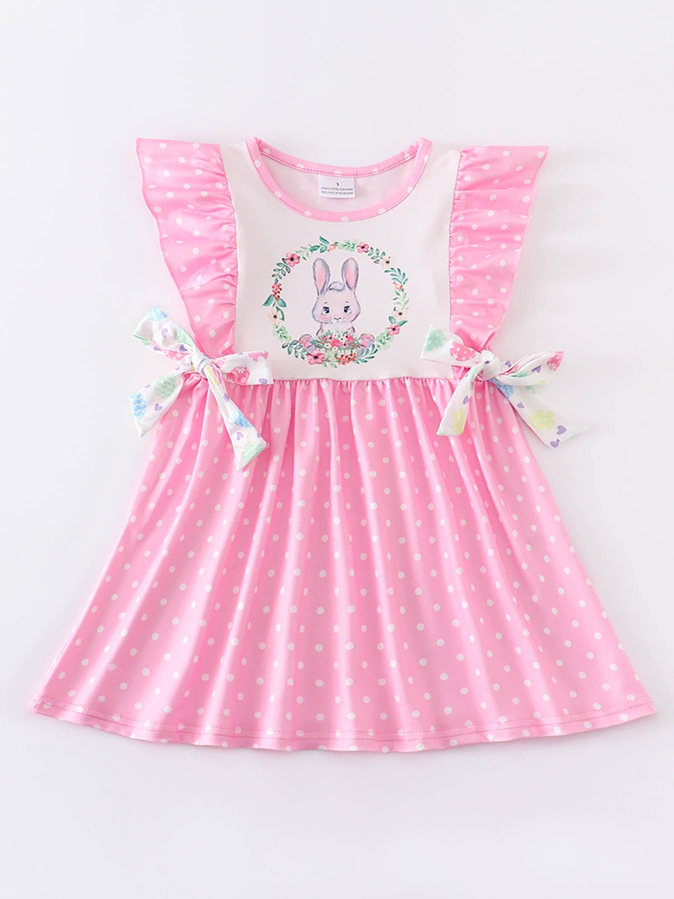 Pink Rabbit Ruffle Girl Dress: 3