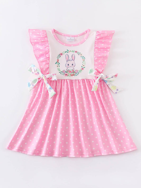 Pink Rabbit Ruffle Girl Dress: 3