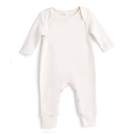 Baby's Ivory & Pink Cotton Romper: Ivory / NB