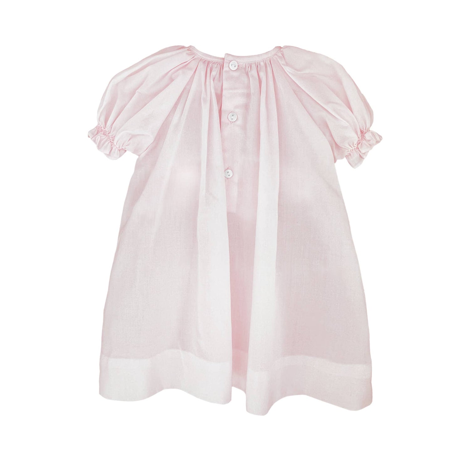 Daygown with Raglan Sleeves and Embroidered Hem: Preemie / Pink