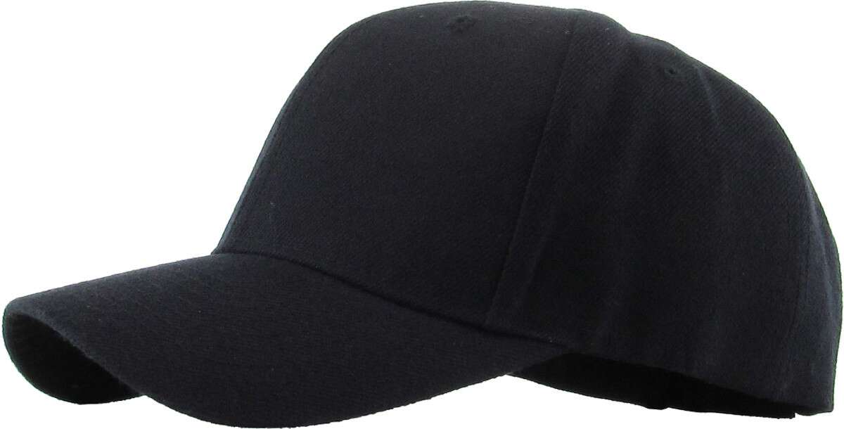 Solid Velcro Baseball Cap: Black