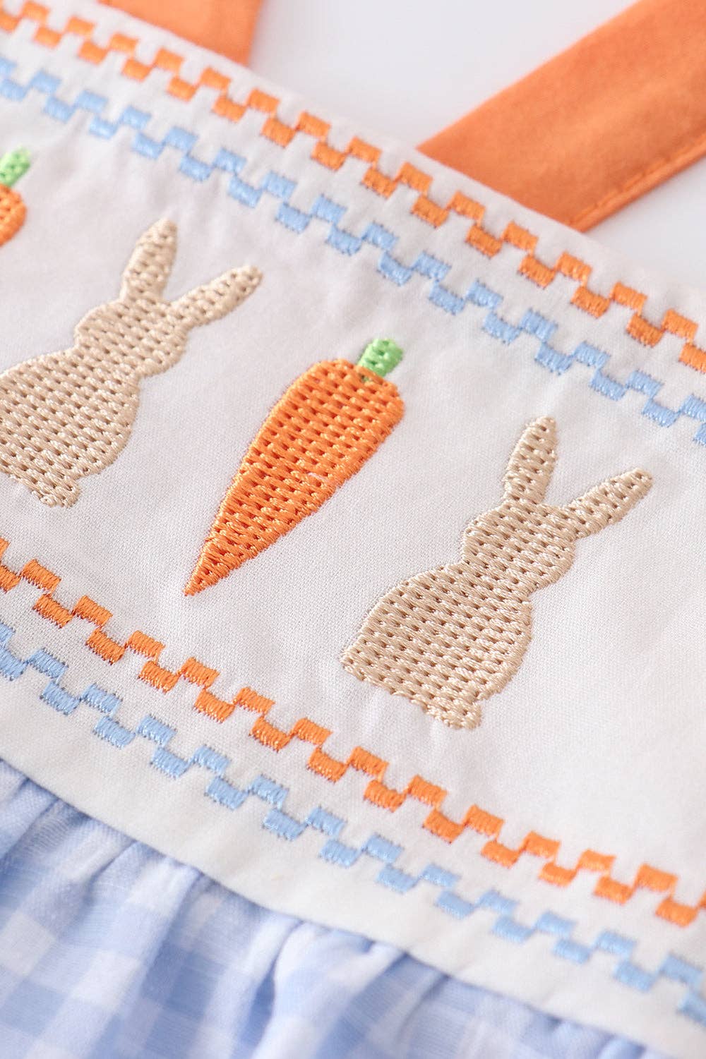 Blue Plaid Easter Rabbit Applique Boy Romper: 3M