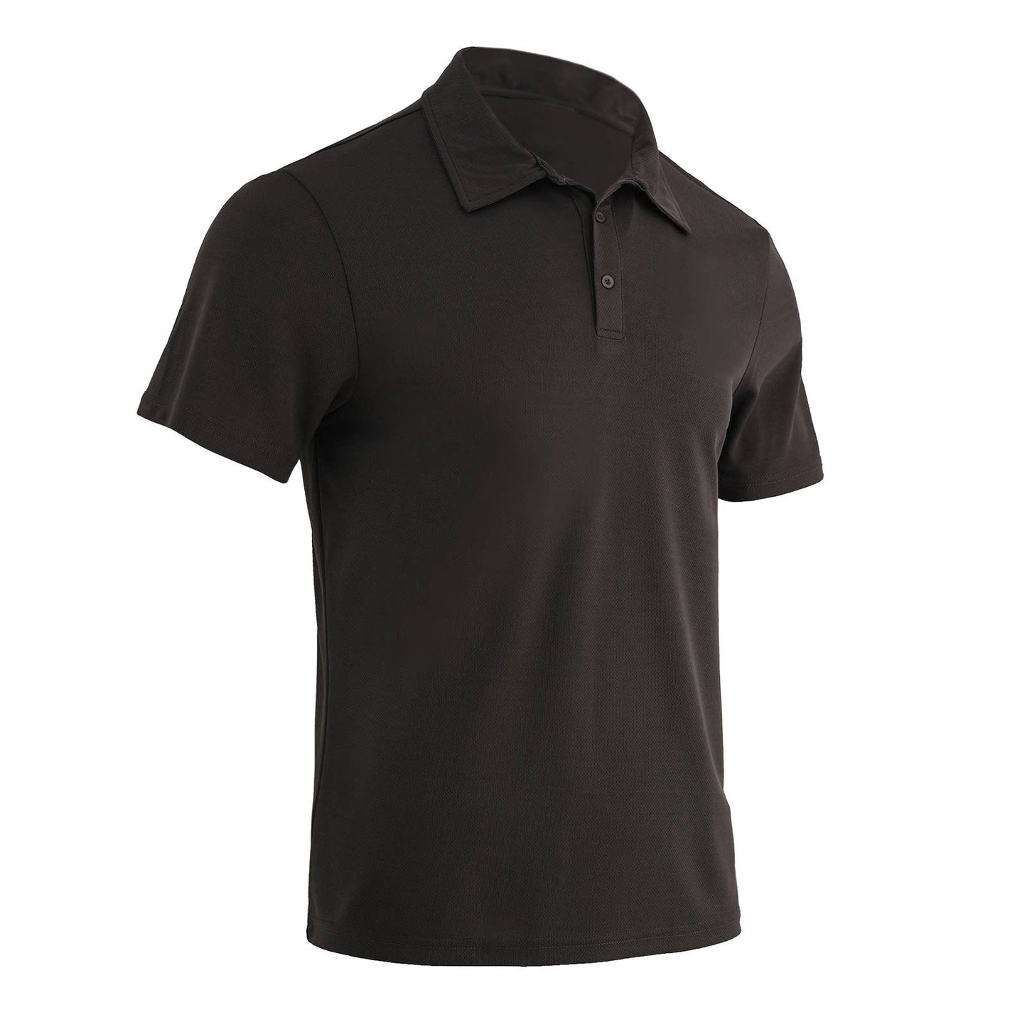 LeeHanTon Men's Solid Polo Shirt: Black / S