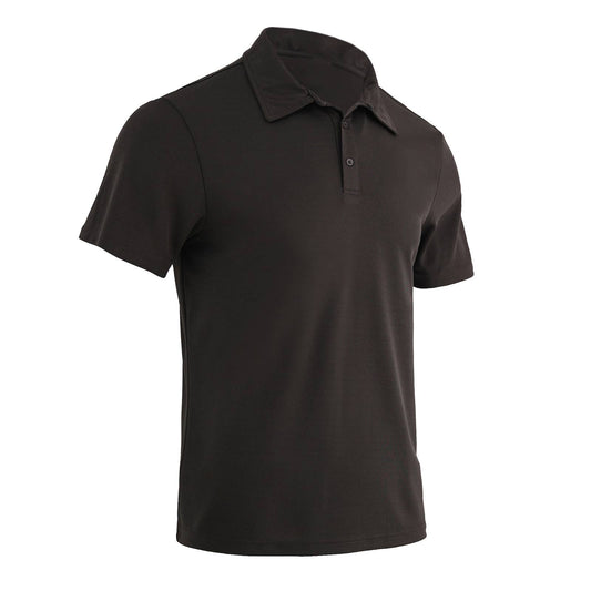 LeeHanTon Men's Solid Polo Shirt: Grey / L