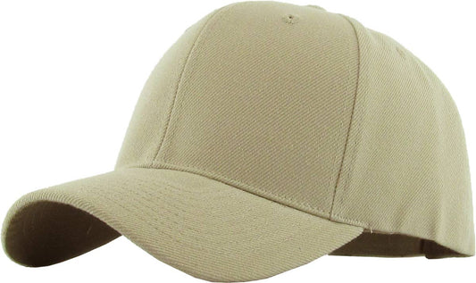 Solid Velcro Baseball Cap: Khaki