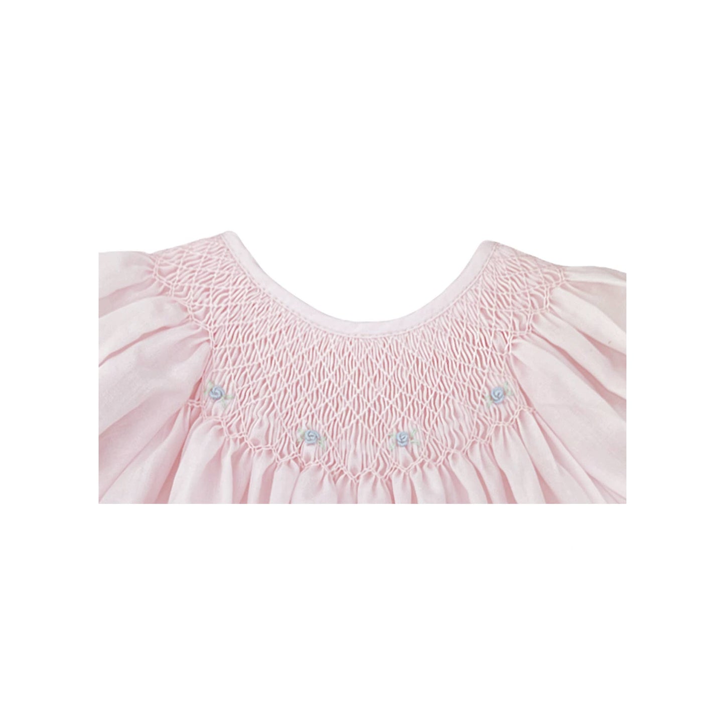 Smocked Daygown with Raglan Embroidery: Newborn / Pink