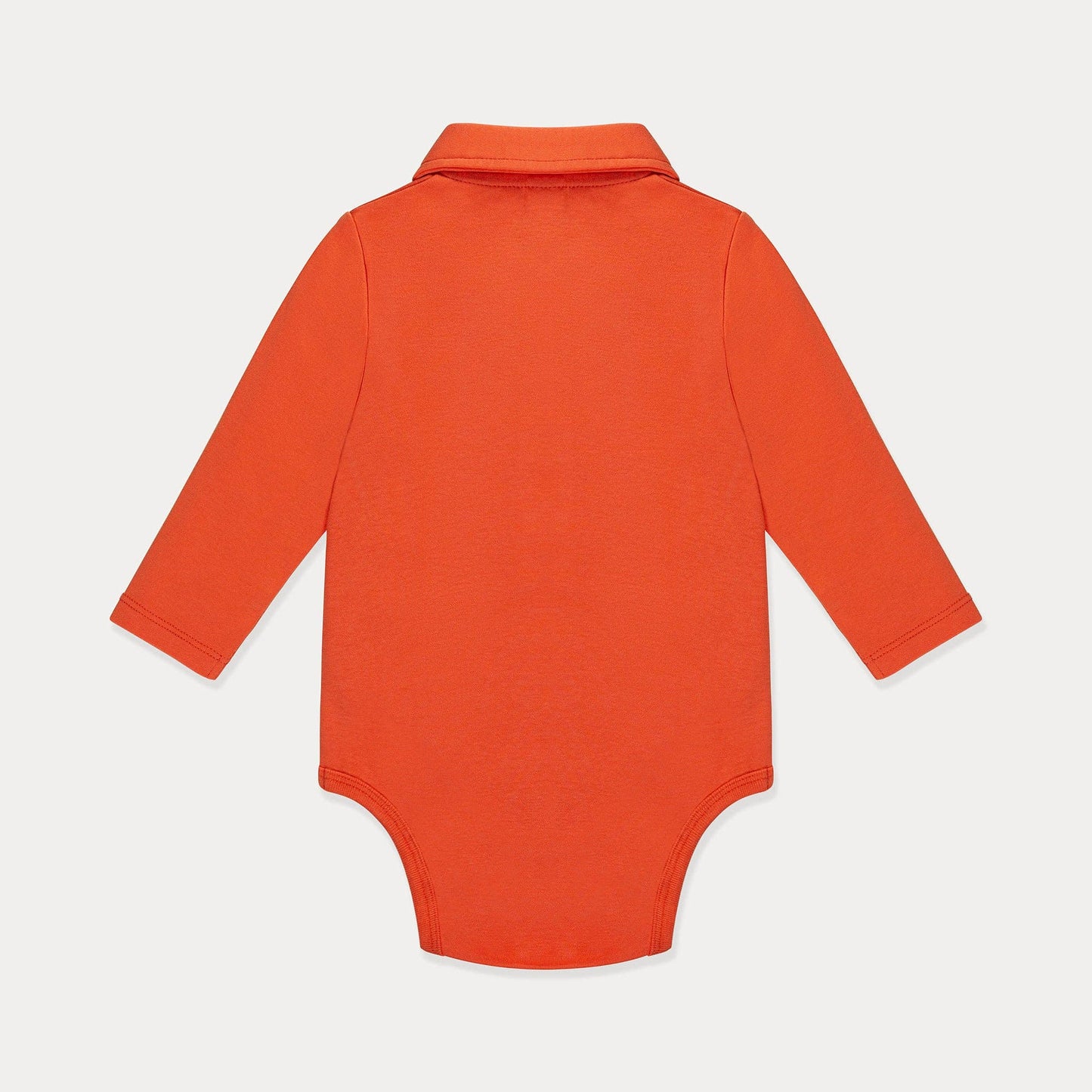 Baby Polo Shirt, Baby Polo Bodysuit, Cotton Long Sleeve: Lava Red / 6-12M