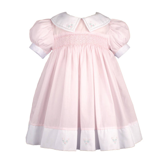 Split Collar Smocked Dress: 12 Month