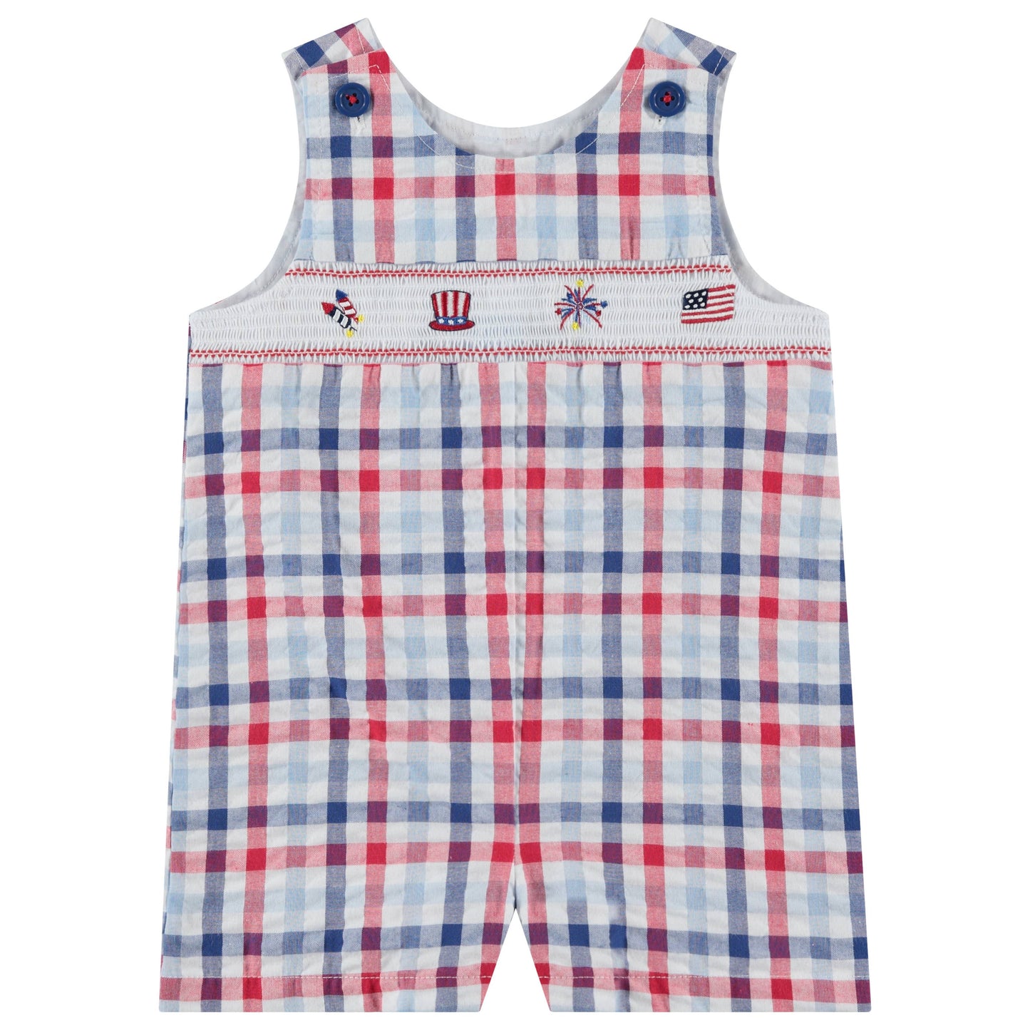 Good Lad Newborn/Infant Boys Seersucker Shortall: 12M