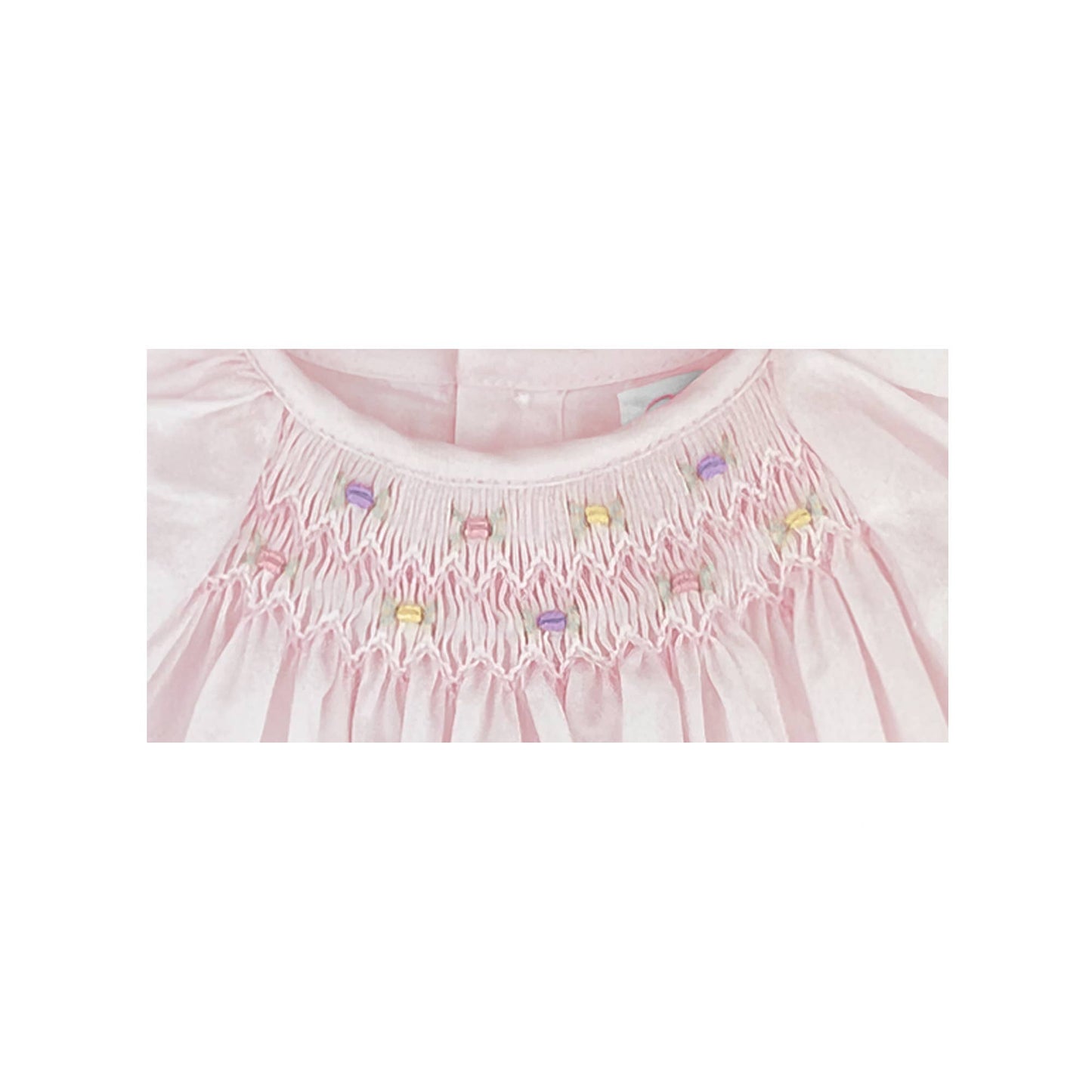 Daygown with Raglan Sleeves and Embroidered Hem: Preemie / Pink