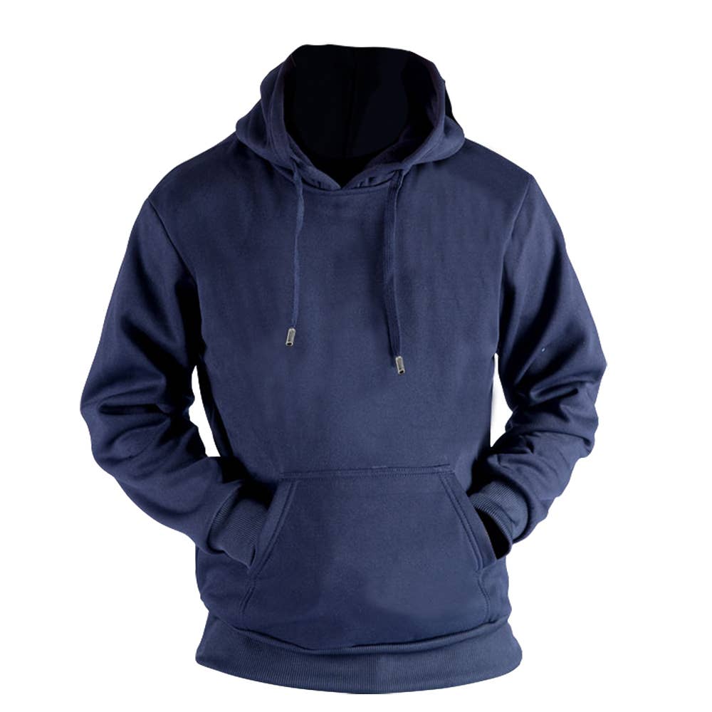 Men's Fleece Lined Pullover Hoodie: Dark Grey / S