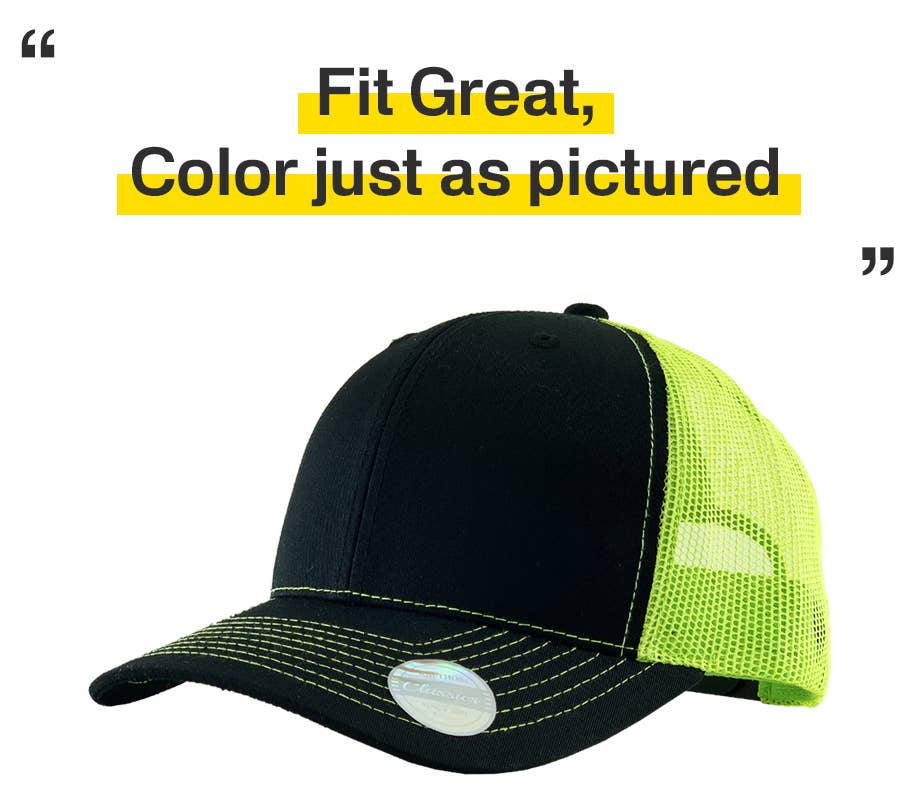 CLASSIC 6 PANEL MESH BACK: LGY-BLK