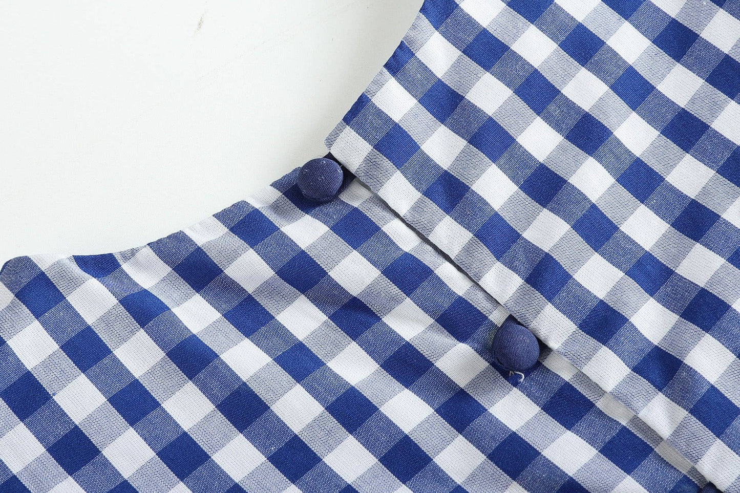 Royal Blue Gingham Ruffle Bow Dress: 5Y