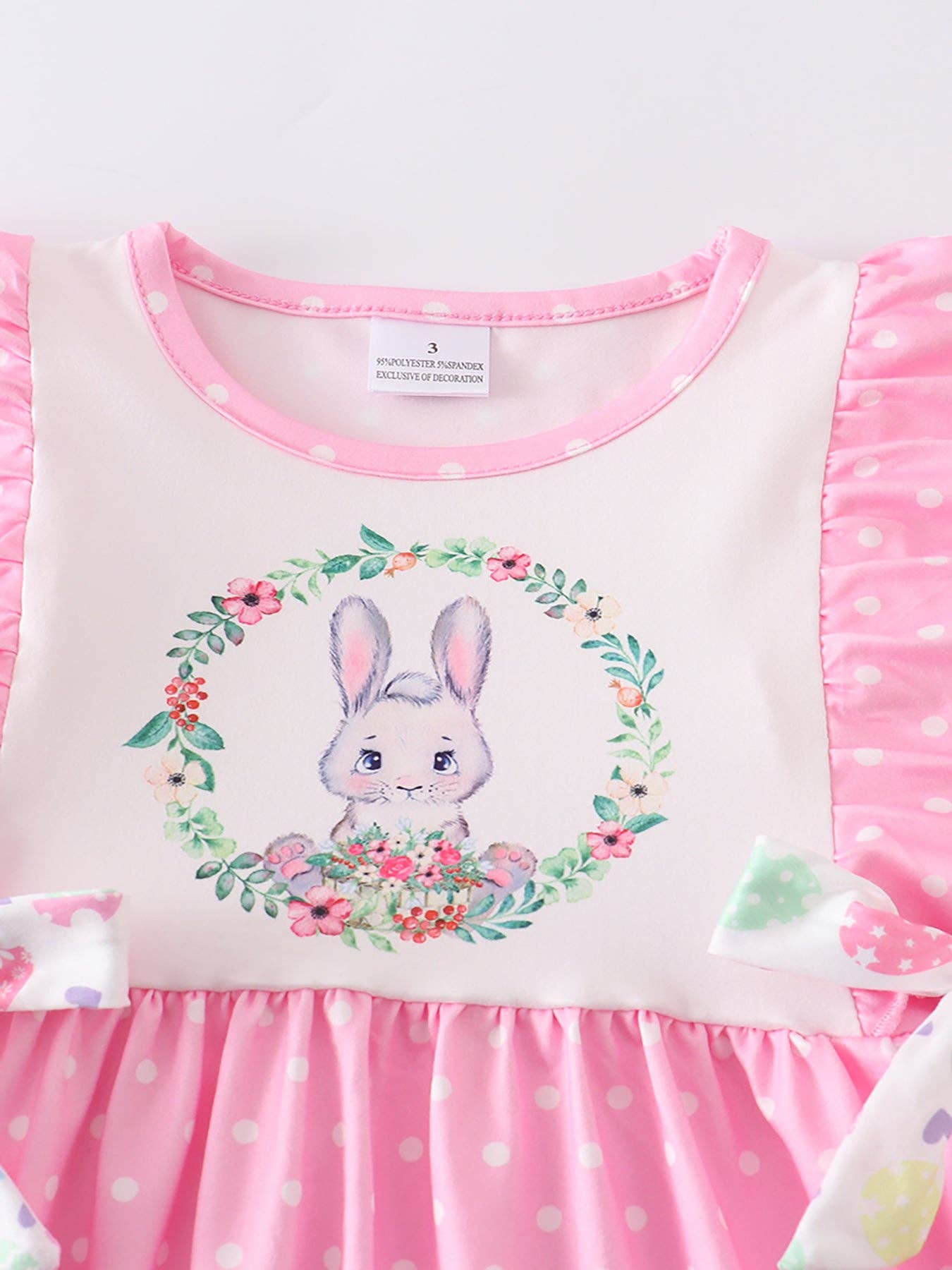 Pink Rabbit Ruffle Girl Dress: 3