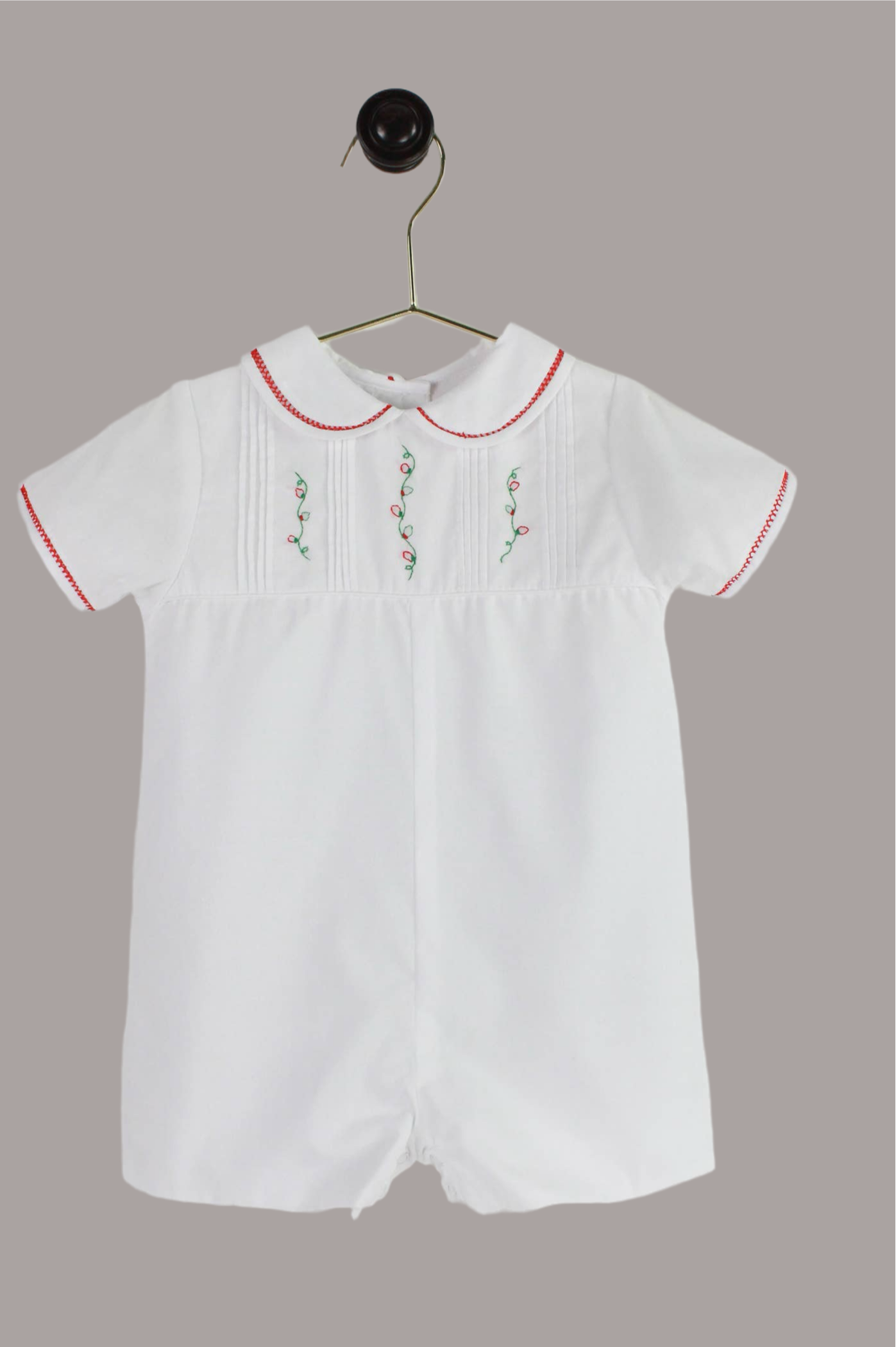 Christmas Light Embroidered Romper: 24 Month