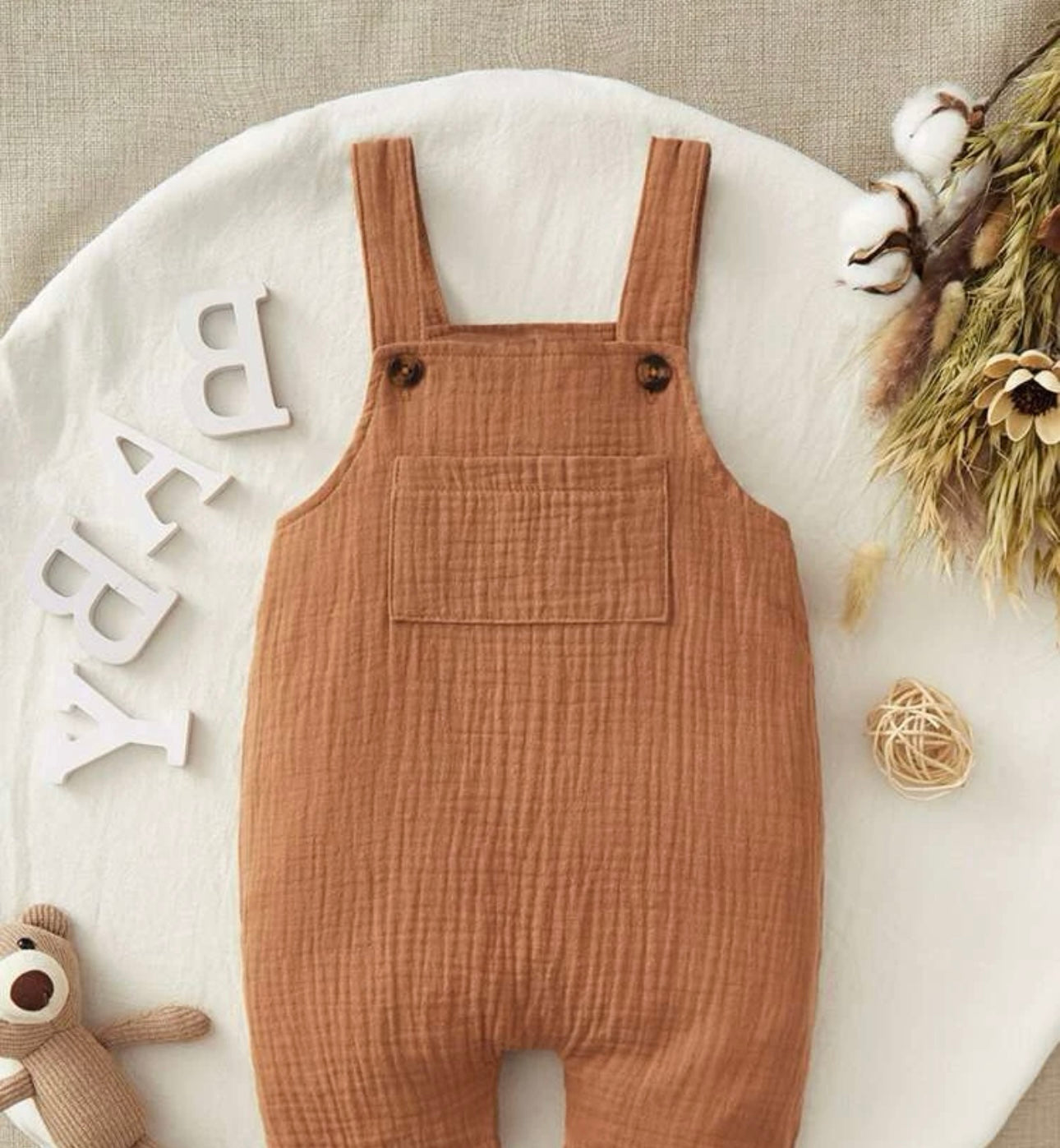 Baby boy front pocket overalls