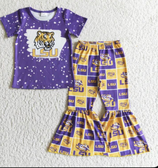 LSU 2pc bell bottoms 3-6 months, 6-12 months, 2T, 3T, 6/7T