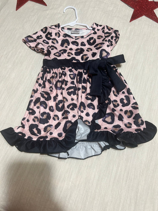 Pink leopard dress