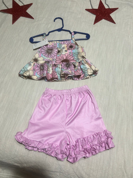 SUMMER FLORAL 2 PC SET 2T, 6-12 months