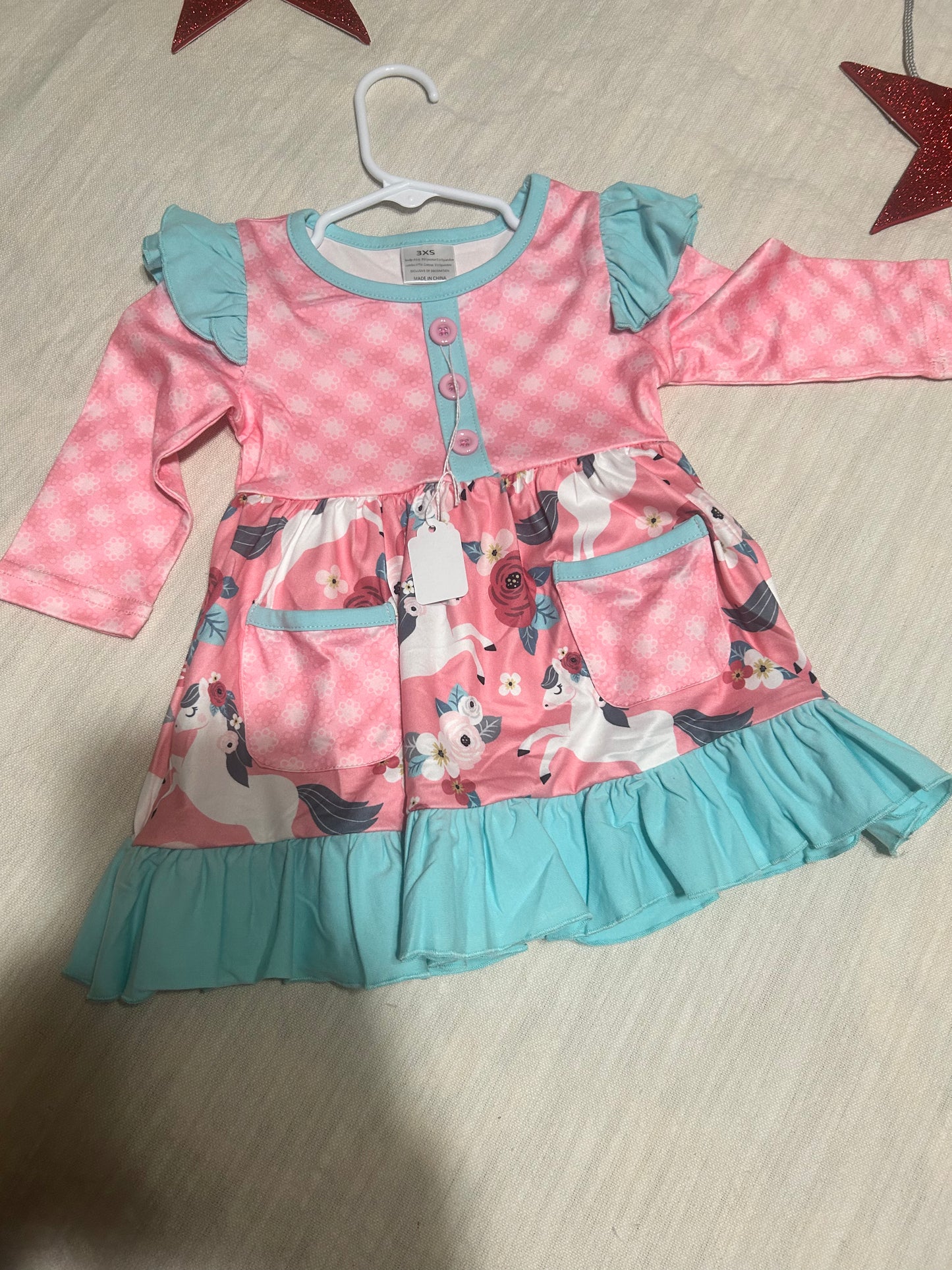 Lovely Unicorn Dress 0-6 months