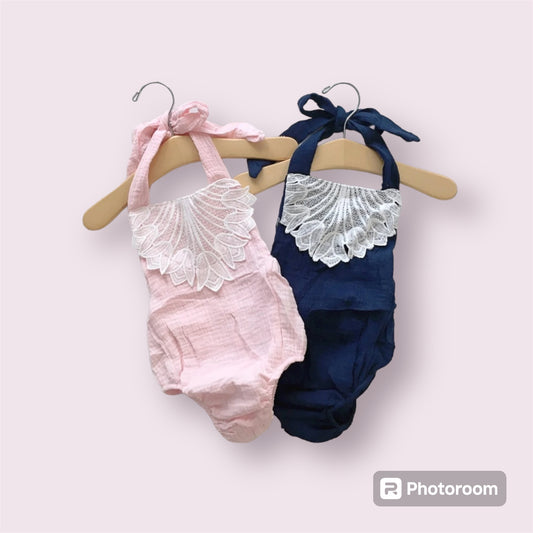 Pink or Navy Romper 0-6 months