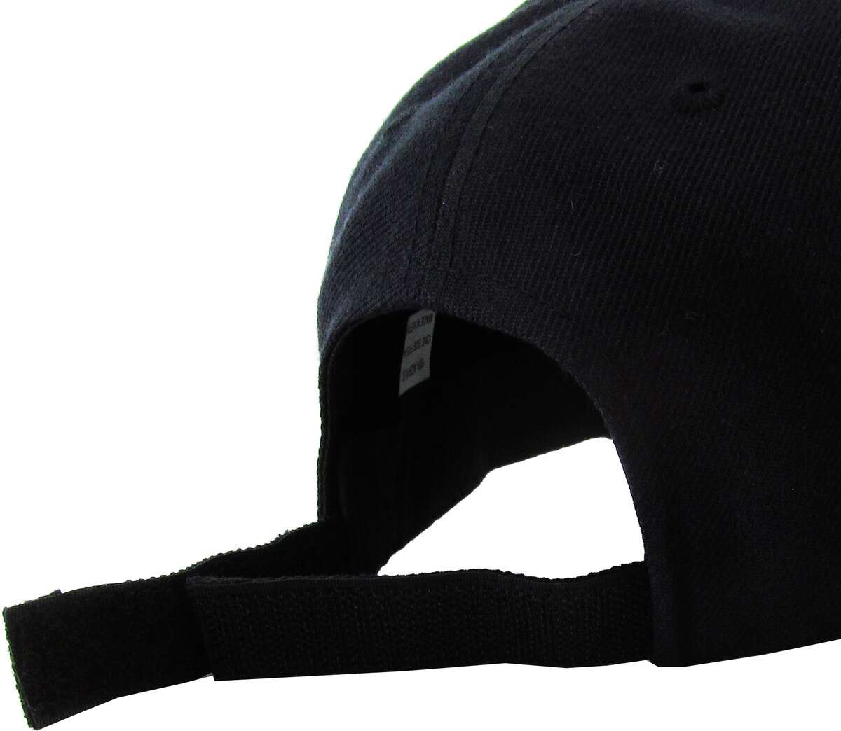 Solid Velcro Baseball Cap: Black