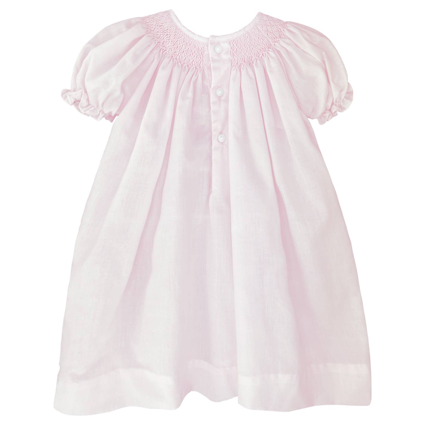 Smocked Daygown with Raglan Embroidery: Newborn / Pink