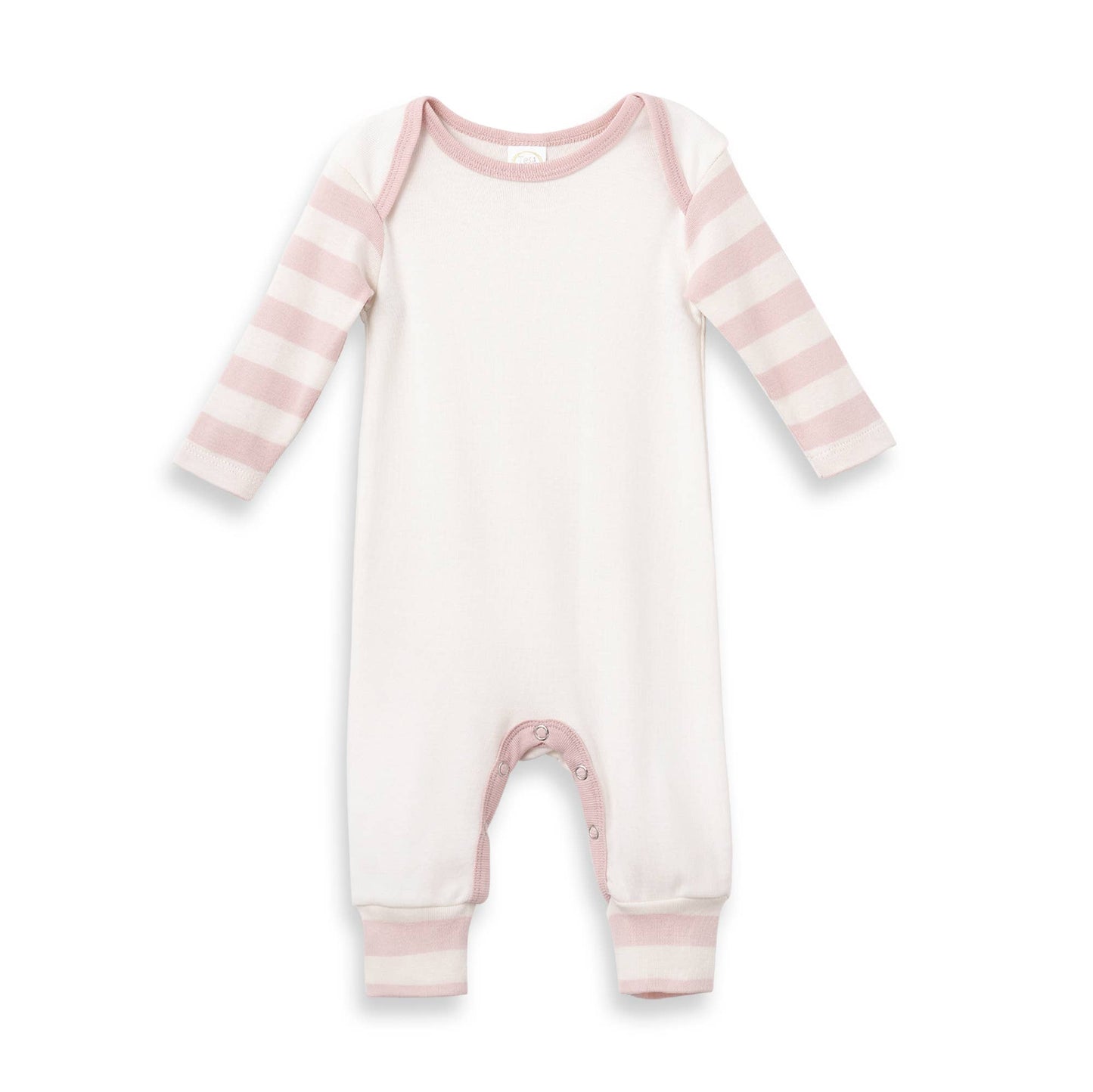 Baby Girl's Cotton Rompers: Solid Ivory / 6-12