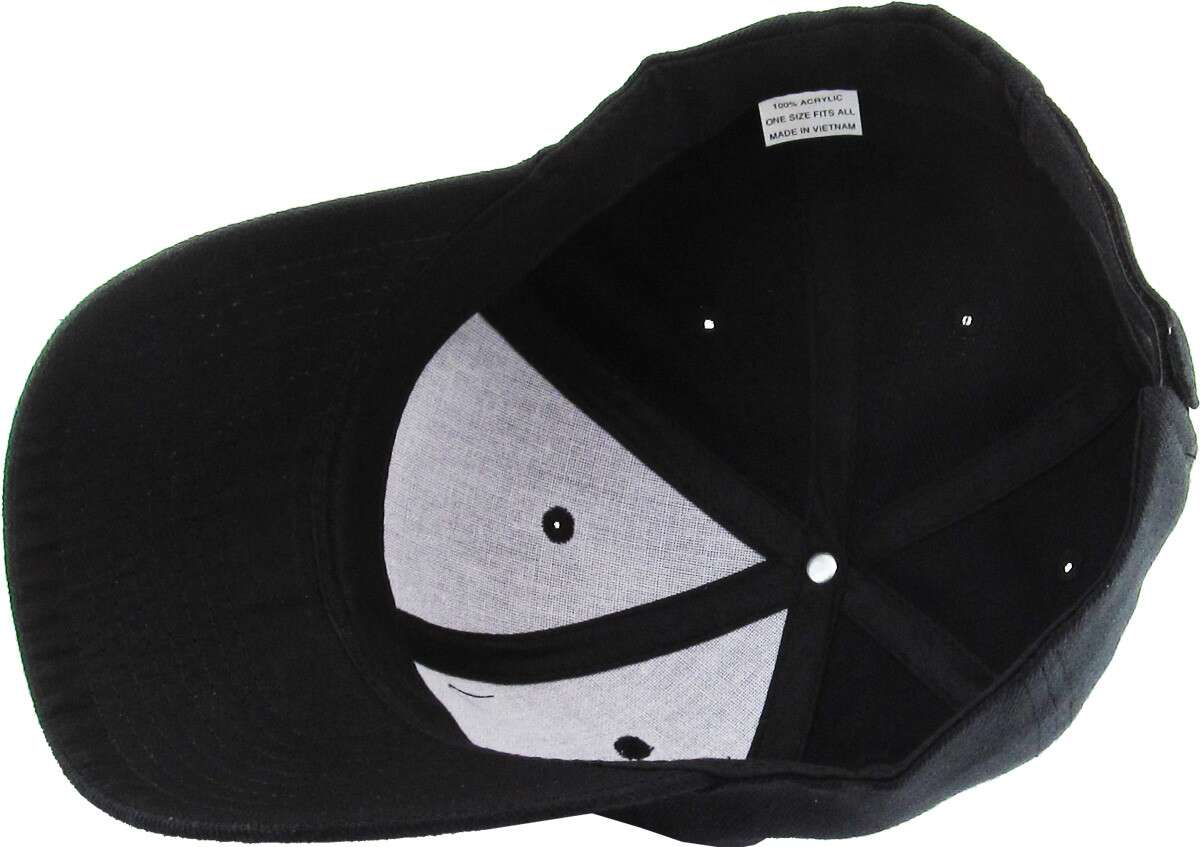 Solid Velcro Baseball Cap: Black