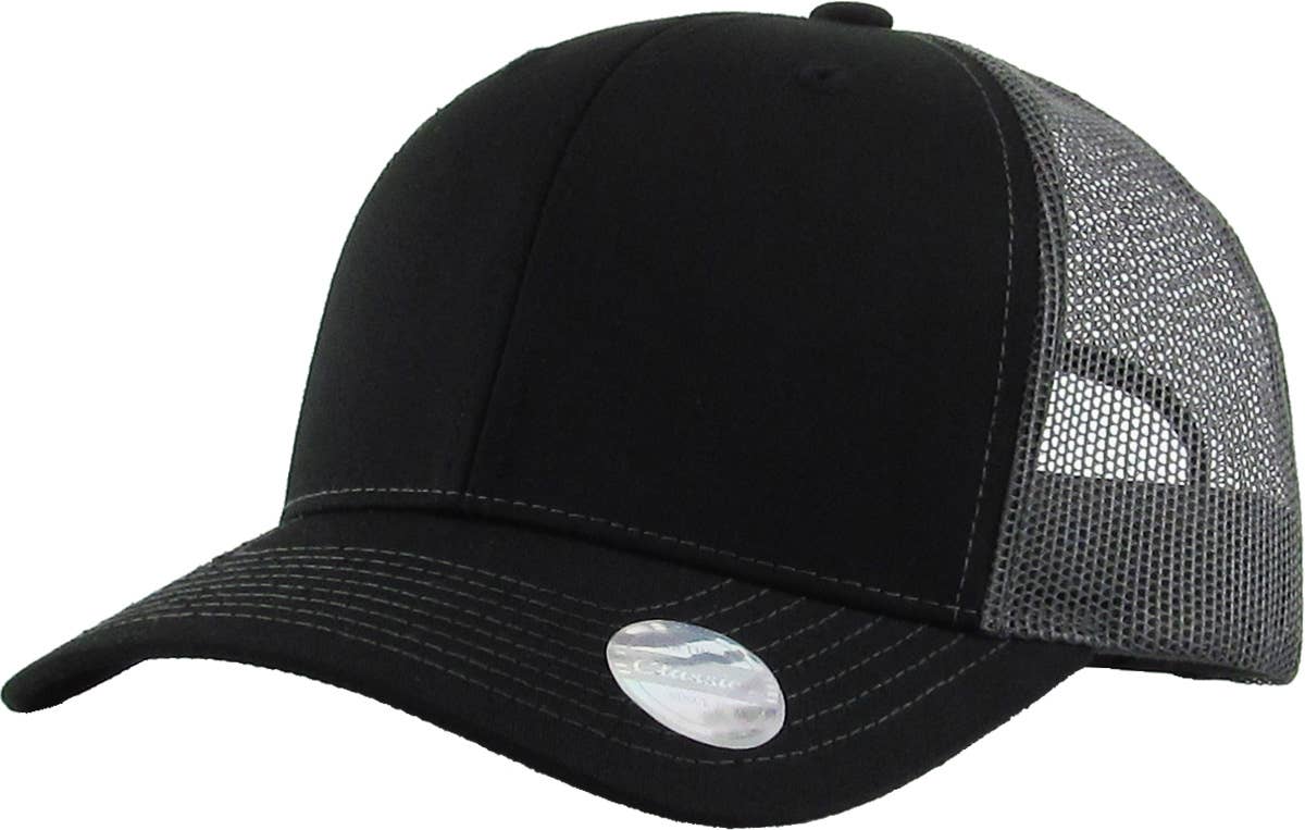 CLASSIC 6 PANEL MESH BACK: LGY-BLK