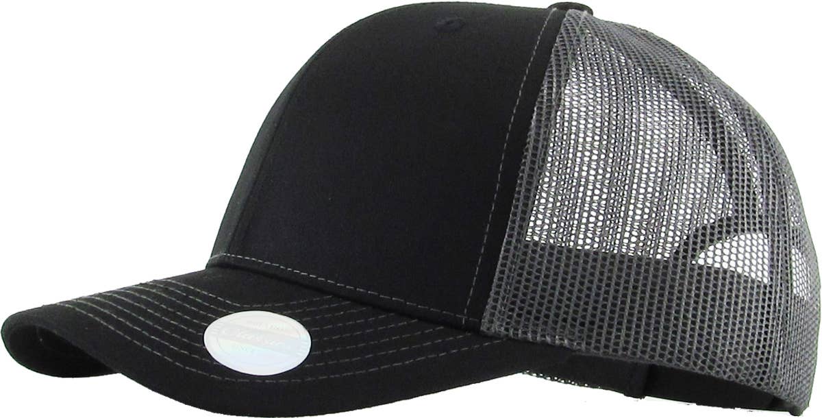 CLASSIC 6 PANEL MESH BACK: LGY-BLK