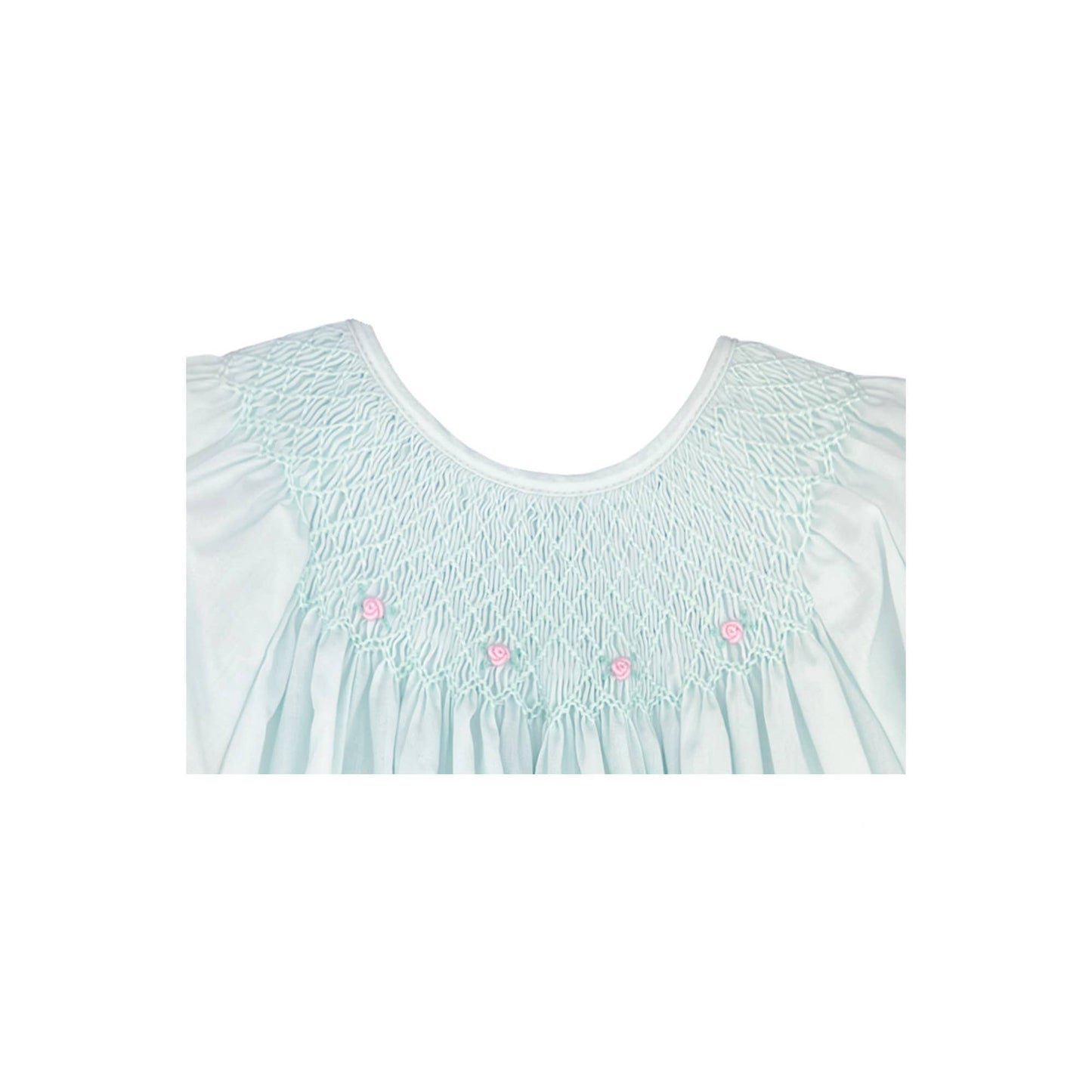 Smocked Daygown with Raglan Embroidery: Newborn / Pink