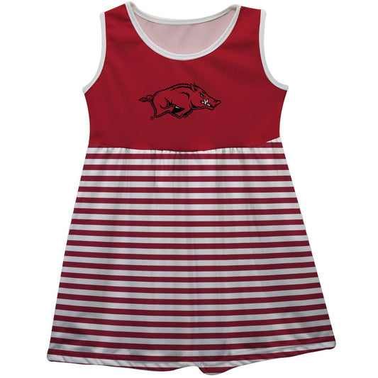 Arkansas Razorbacks Red & White Tank Dress-Stripes on Skirt: 12M